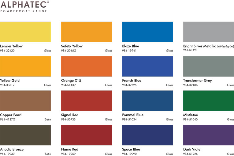 Dulux Powdercoat Colour Chart Australia